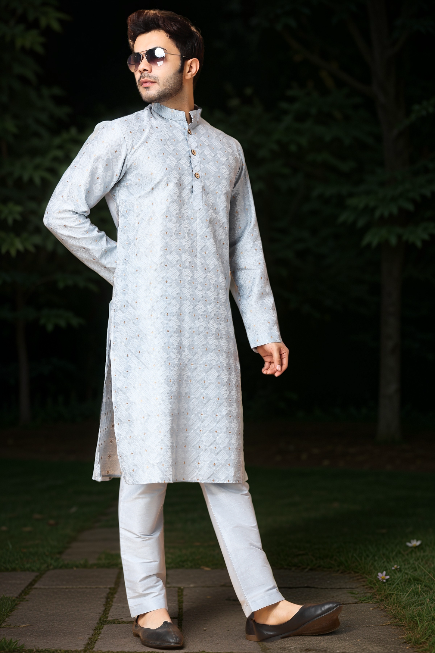 North Star Jacquard Kurta Pajama