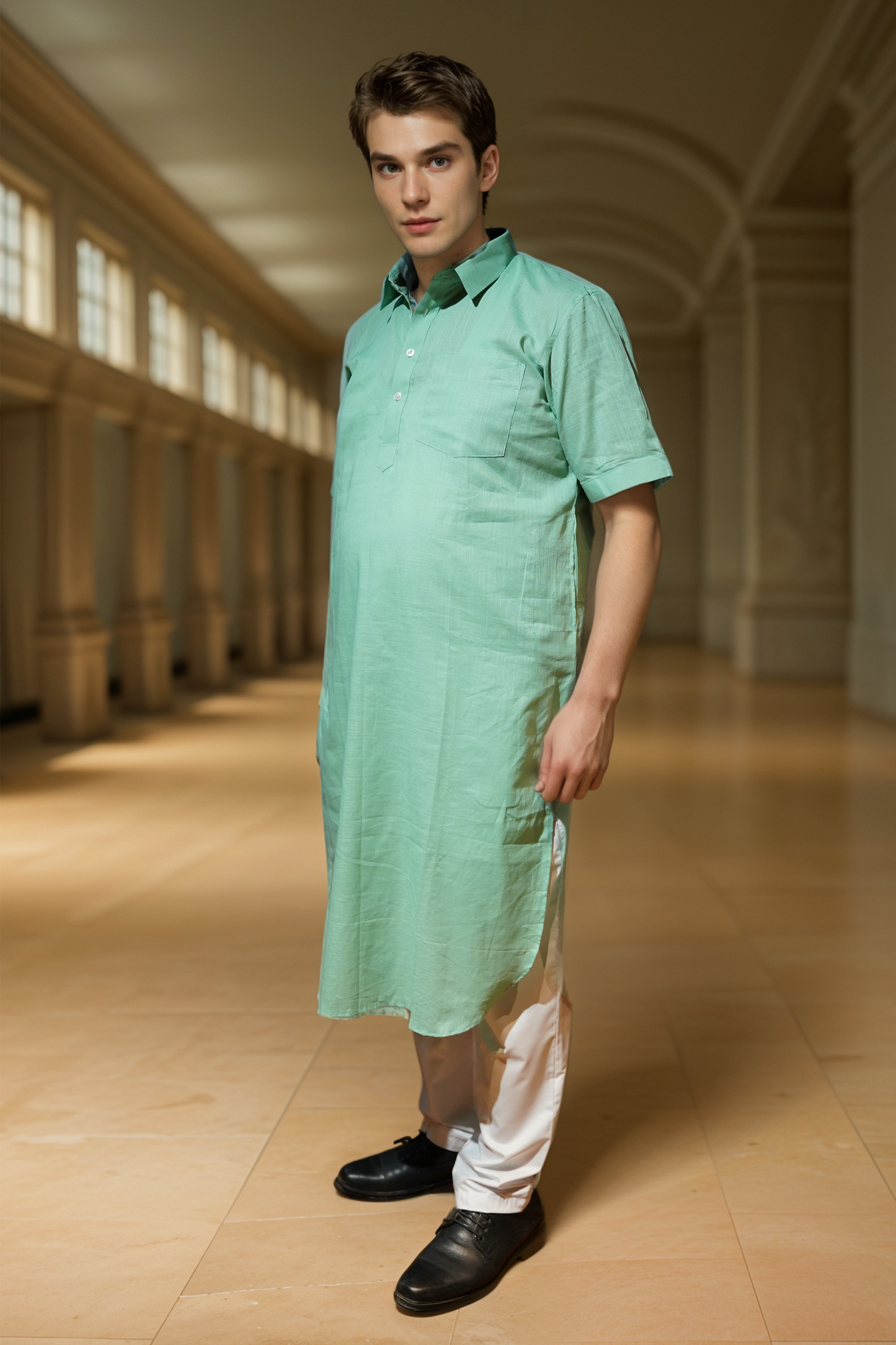 Ocean Haze Textured Kurta Pajama