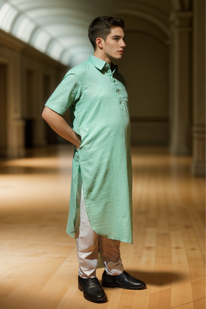 Ocean Haze Textured Kurta Pajama