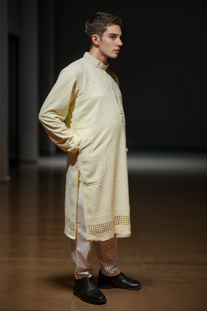 Pearl Radiance Sequined Kurta Pajama