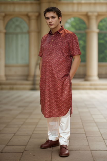 Rustic Charm Printed Kurta Pajama