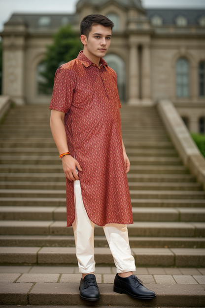 Rustic Charm Printed Kurta Pajama