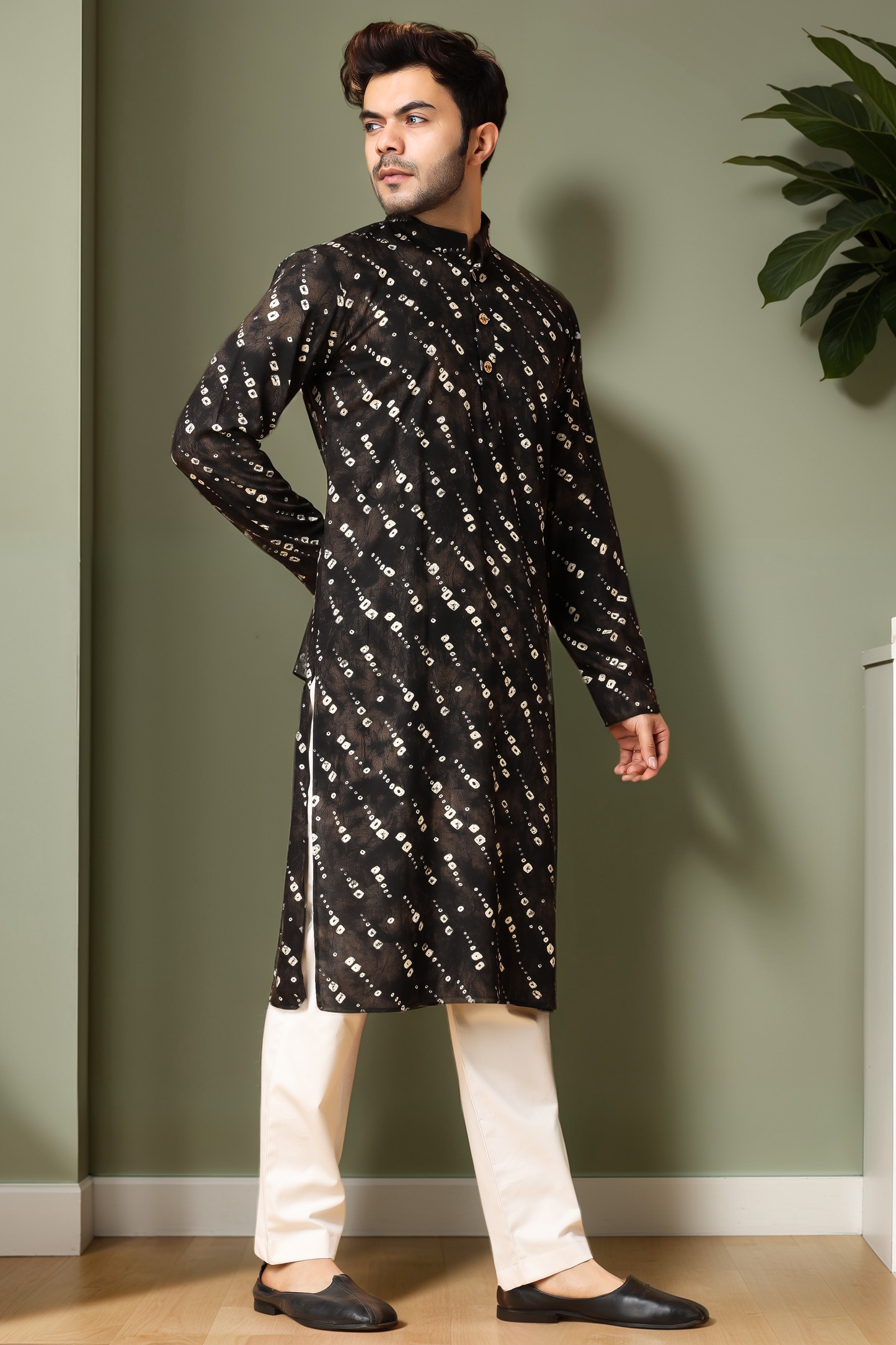 Smoky Swirls Printed Kurta Pajama