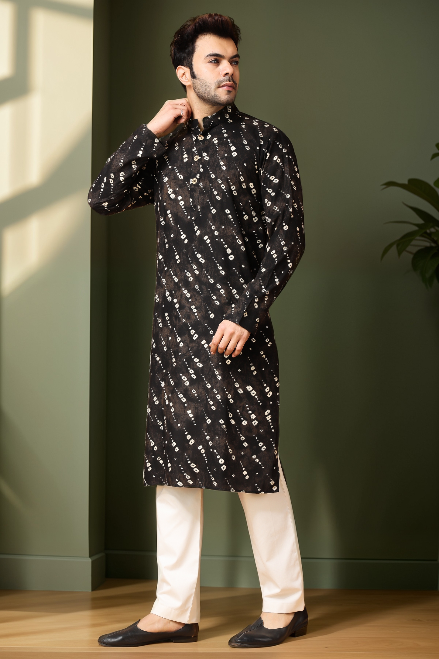 Smoky Swirls Printed Kurta Pajama