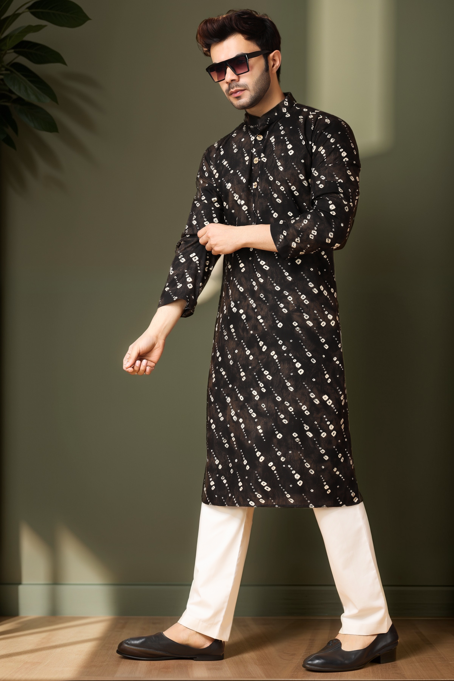 Smoky Swirls Printed Kurta Pajama