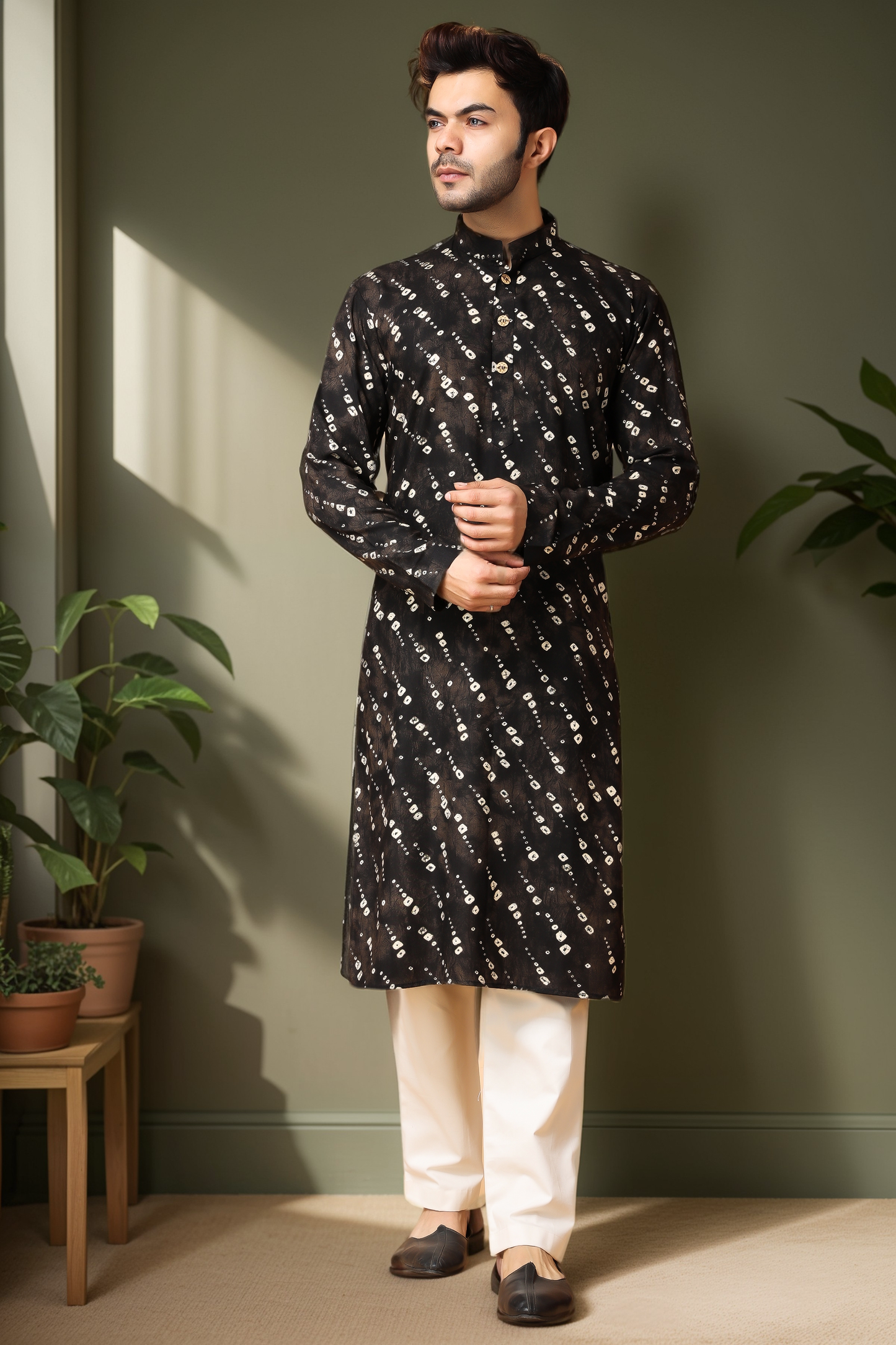 Smoky Swirls Printed Kurta Pajama