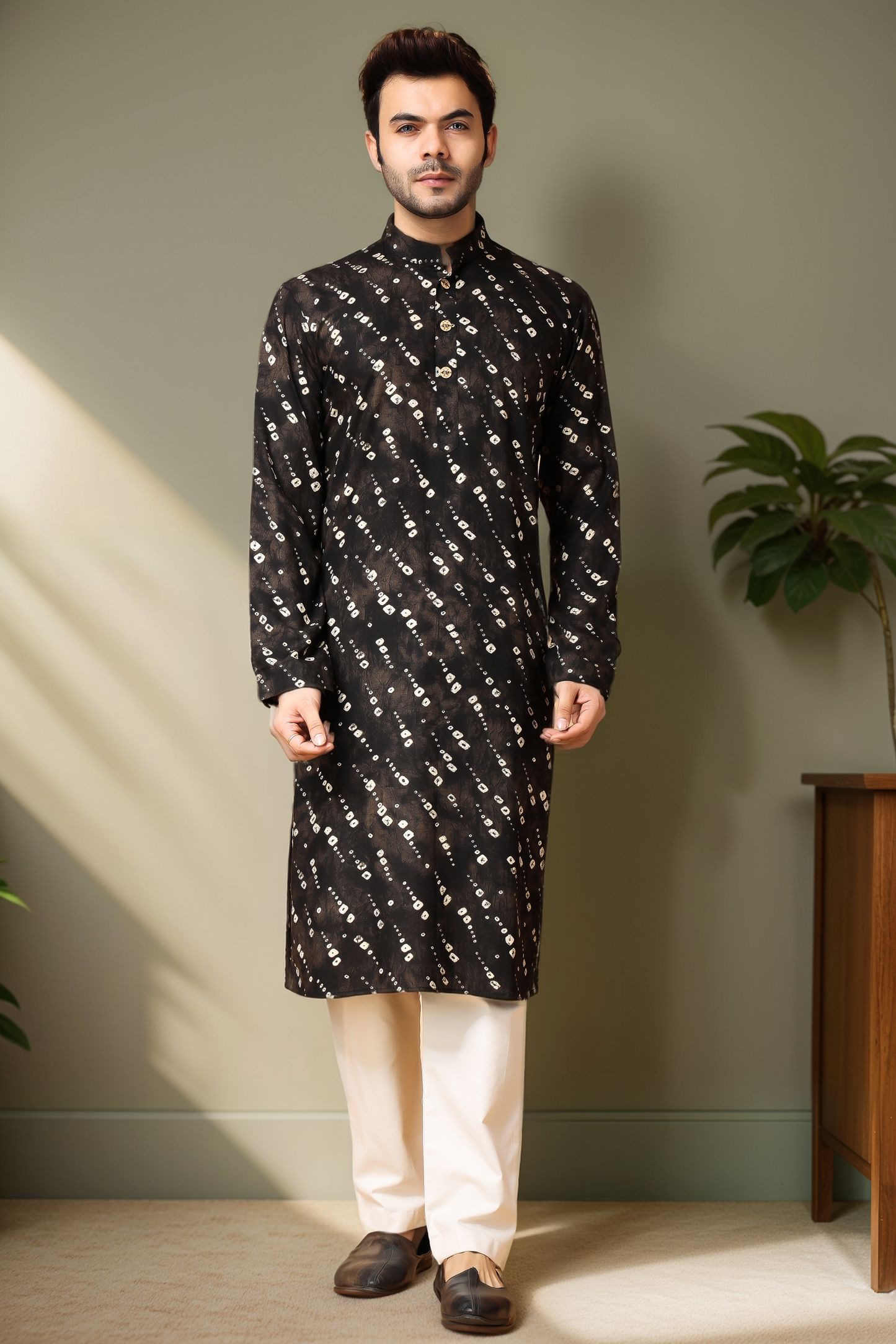 Smoky Swirls Printed Kurta Pajama