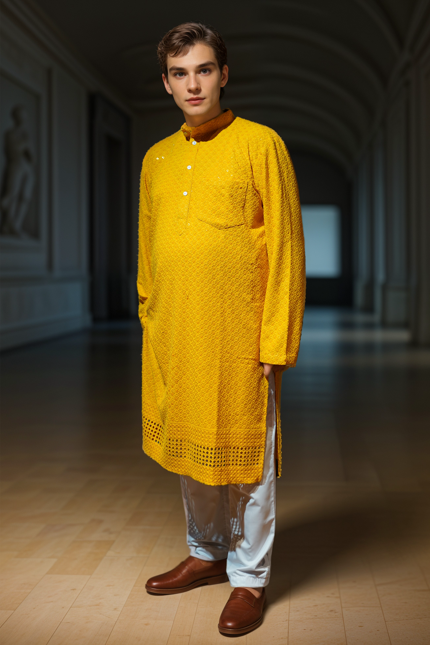 Sunlit Sparkle Sequined Kurta Pajama