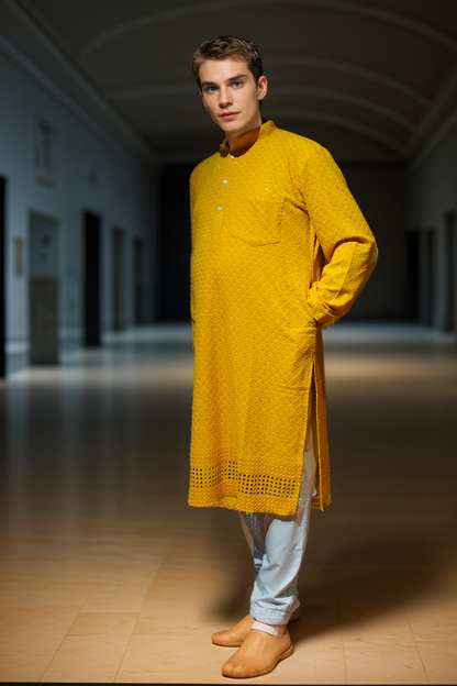 Sunlit Sparkle Sequined Kurta Pajama