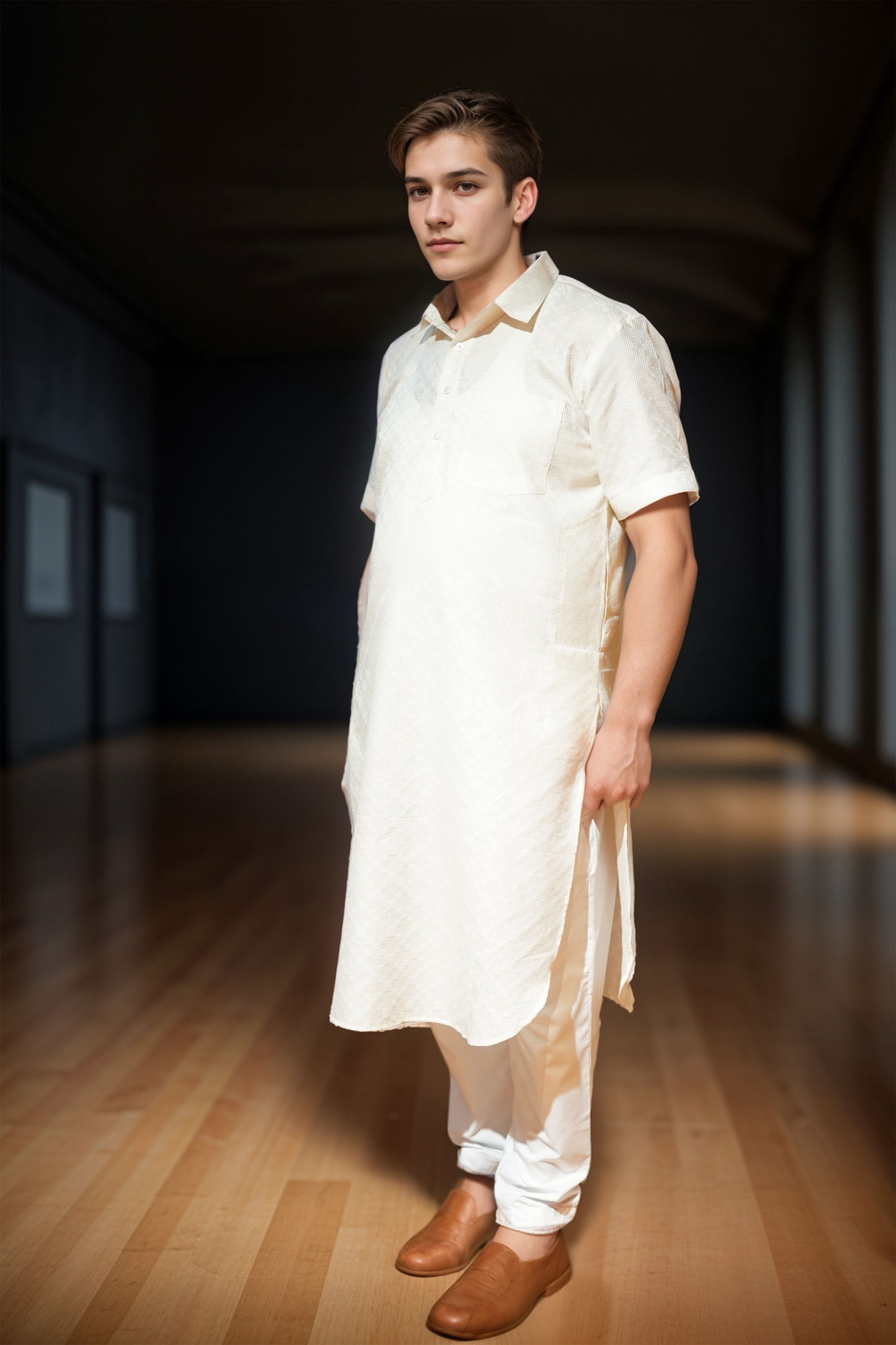 Ivory Essence Detailed Kurta Pajama