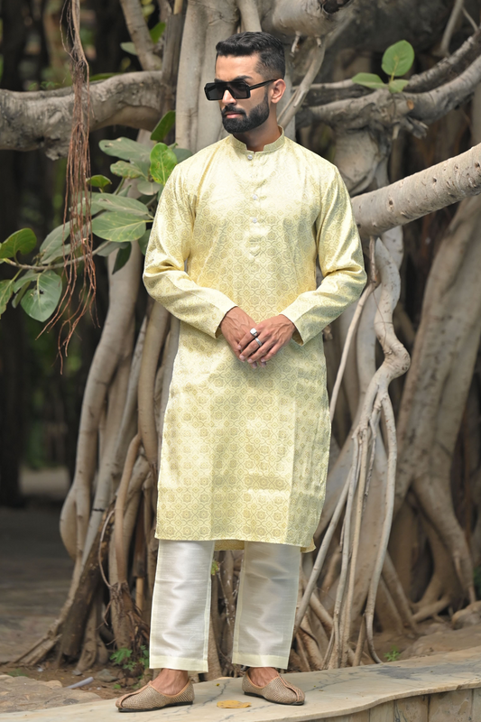 Yellow Kurta Pajama For Men