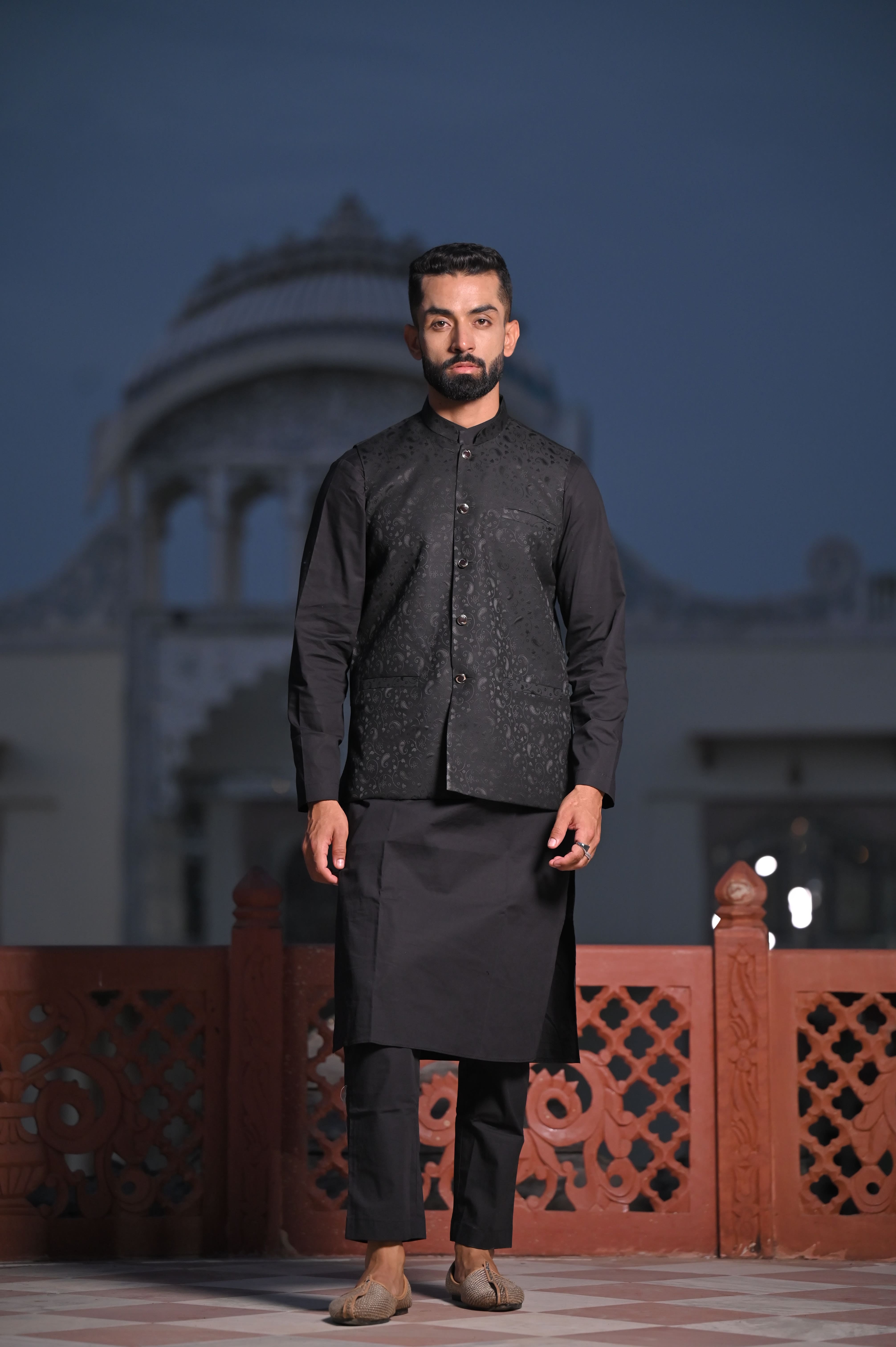 Black kurta sadri store
