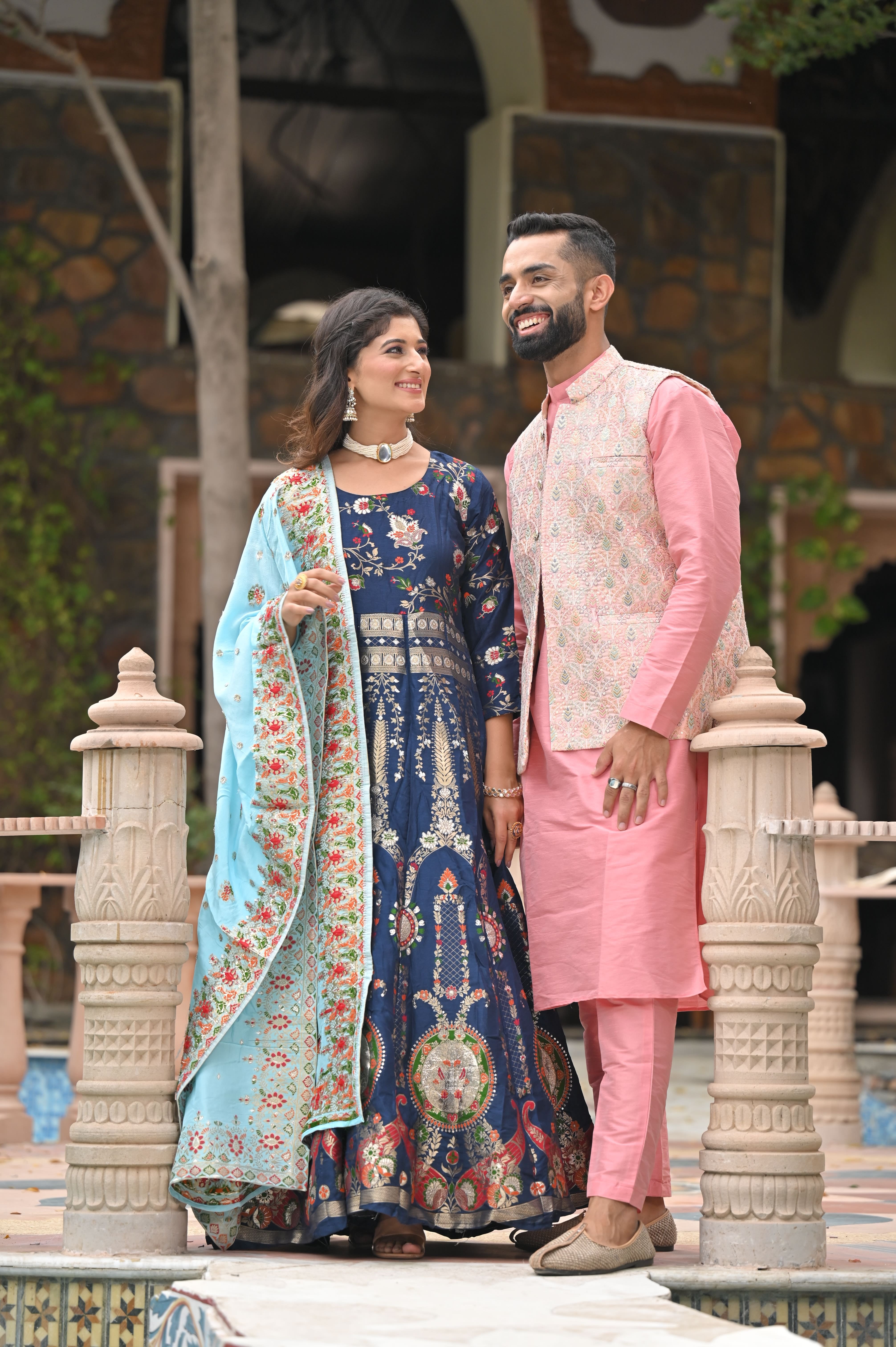 Firozi Lucknowi Jacket Kurta | Modern Wedding Attire for Men