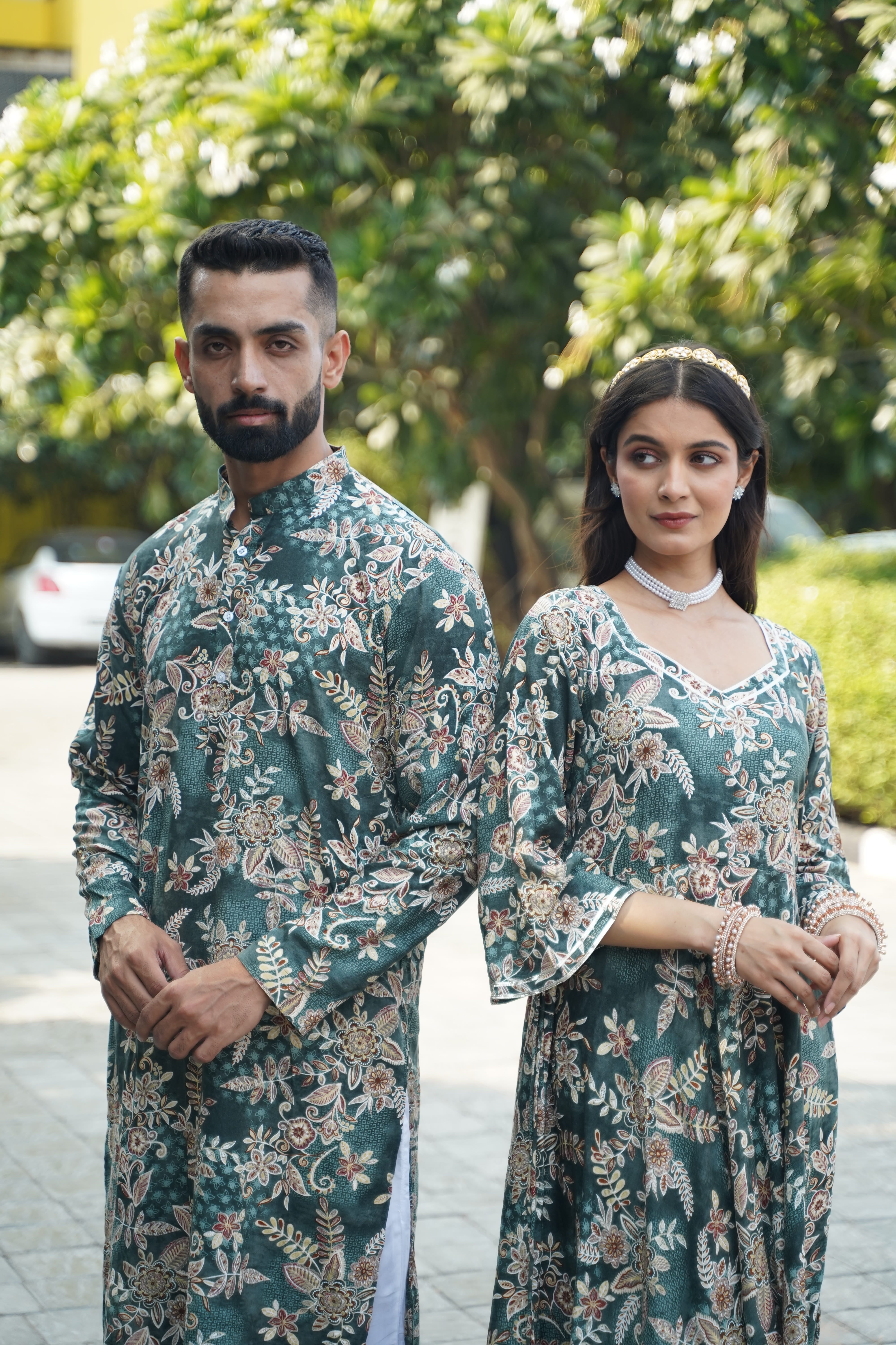 Traditional Couple Wear Same Matching Outfits Dress – mahezon