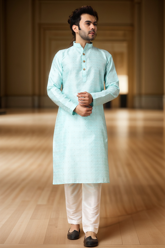 Moonlit Jacquard Woven Kurta Pajama