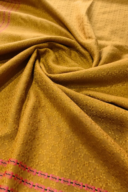 Mustard Textured Woollen Shawl