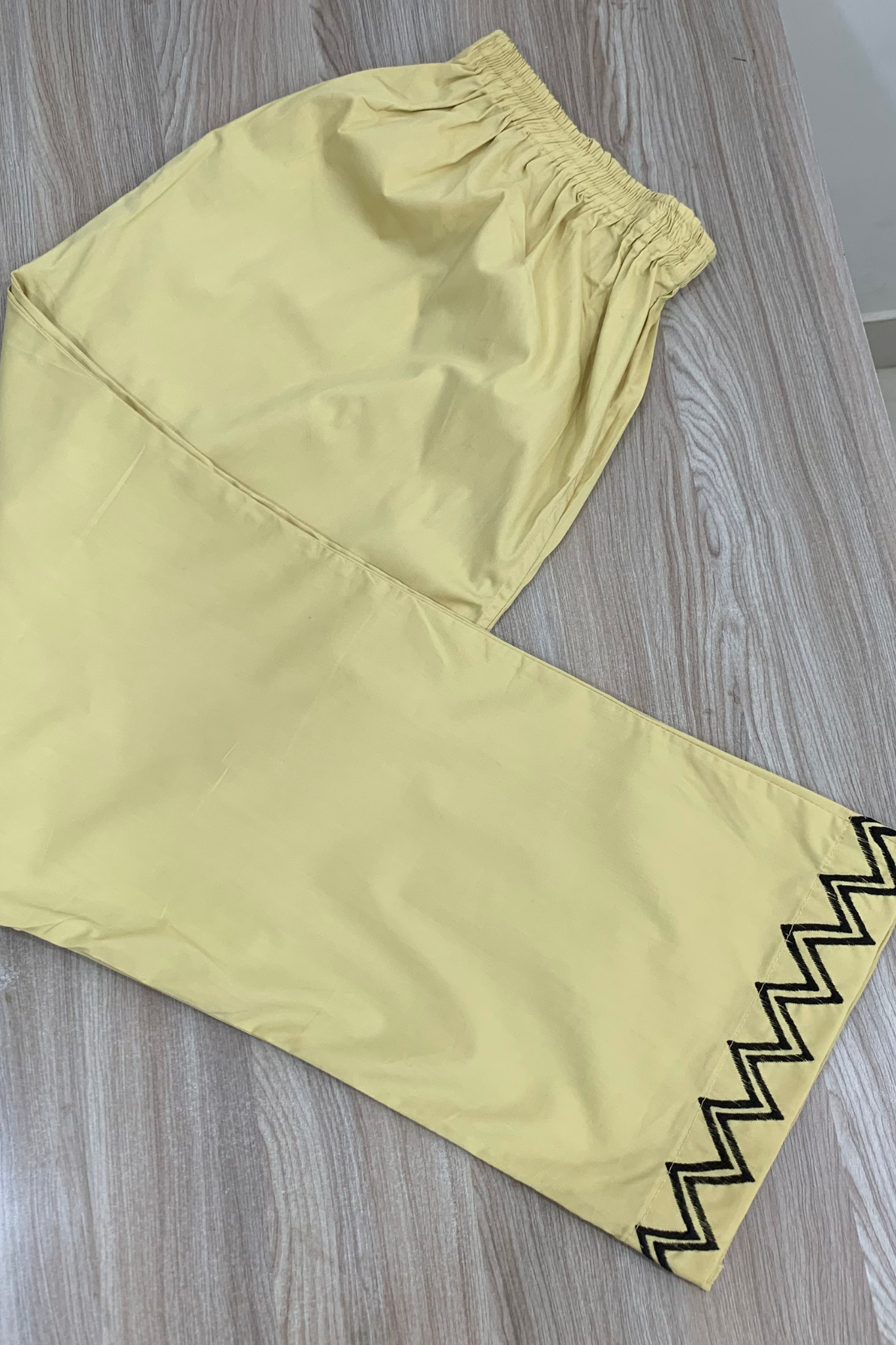 Golden Lemon Embellished Cotton Palazzo