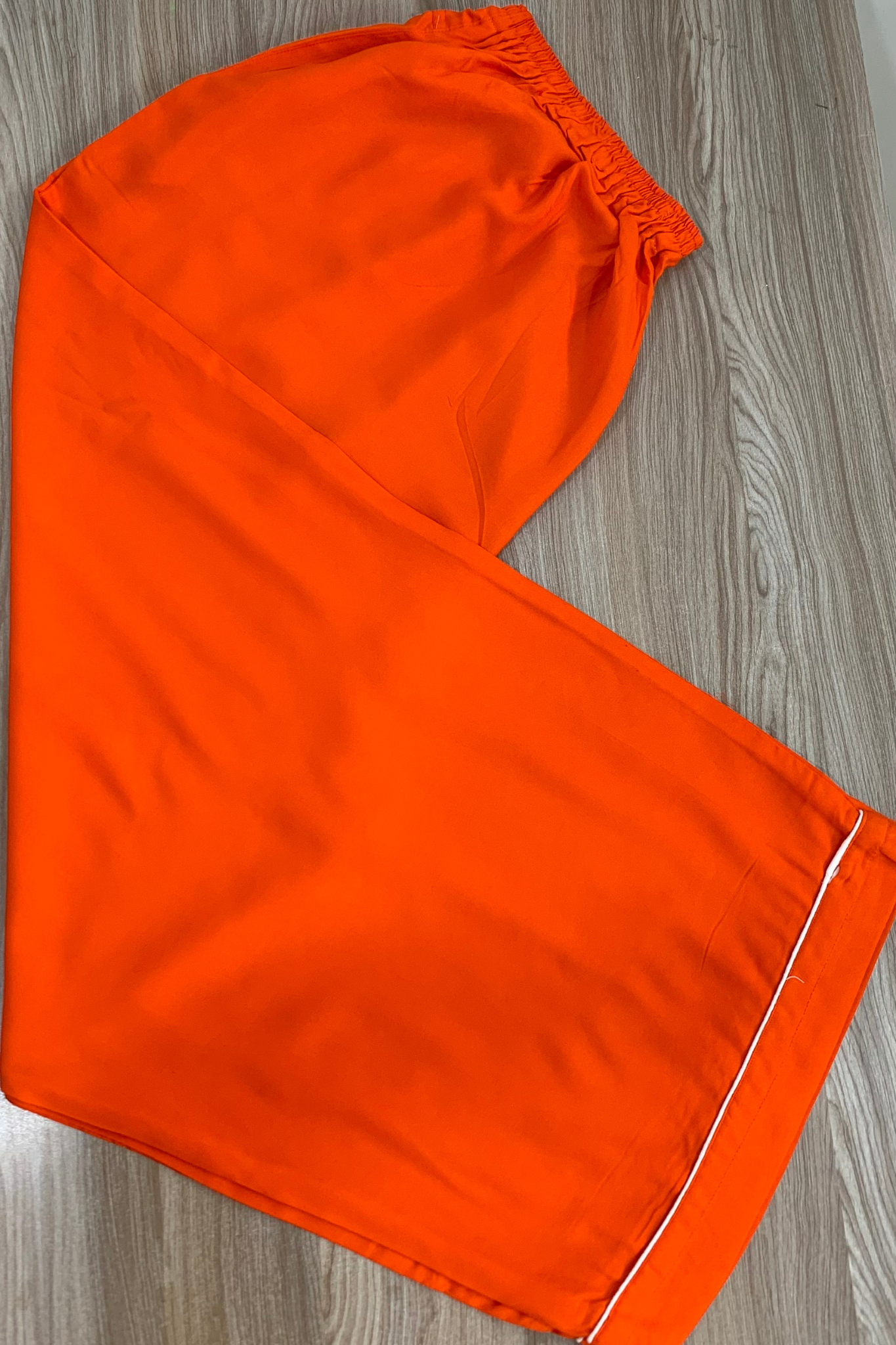 Orange Detailed Hemline Rayon Palazzo