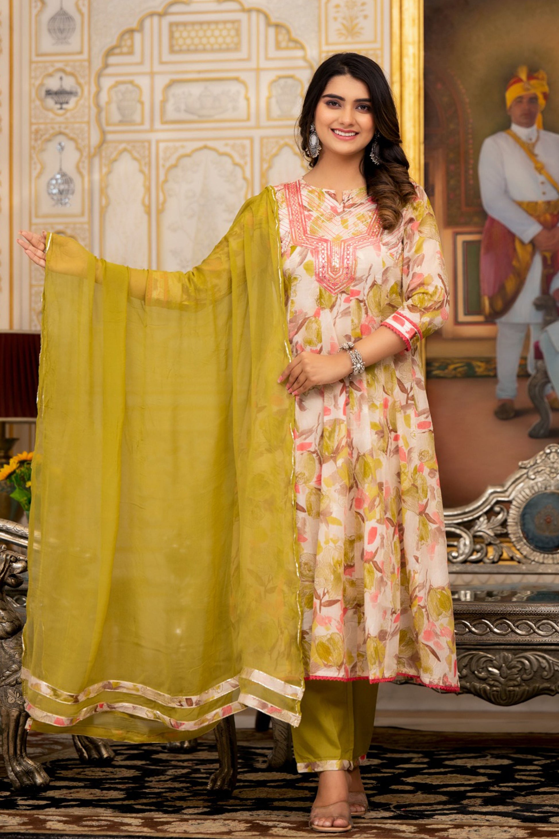 Floral Print Anarkali Suits