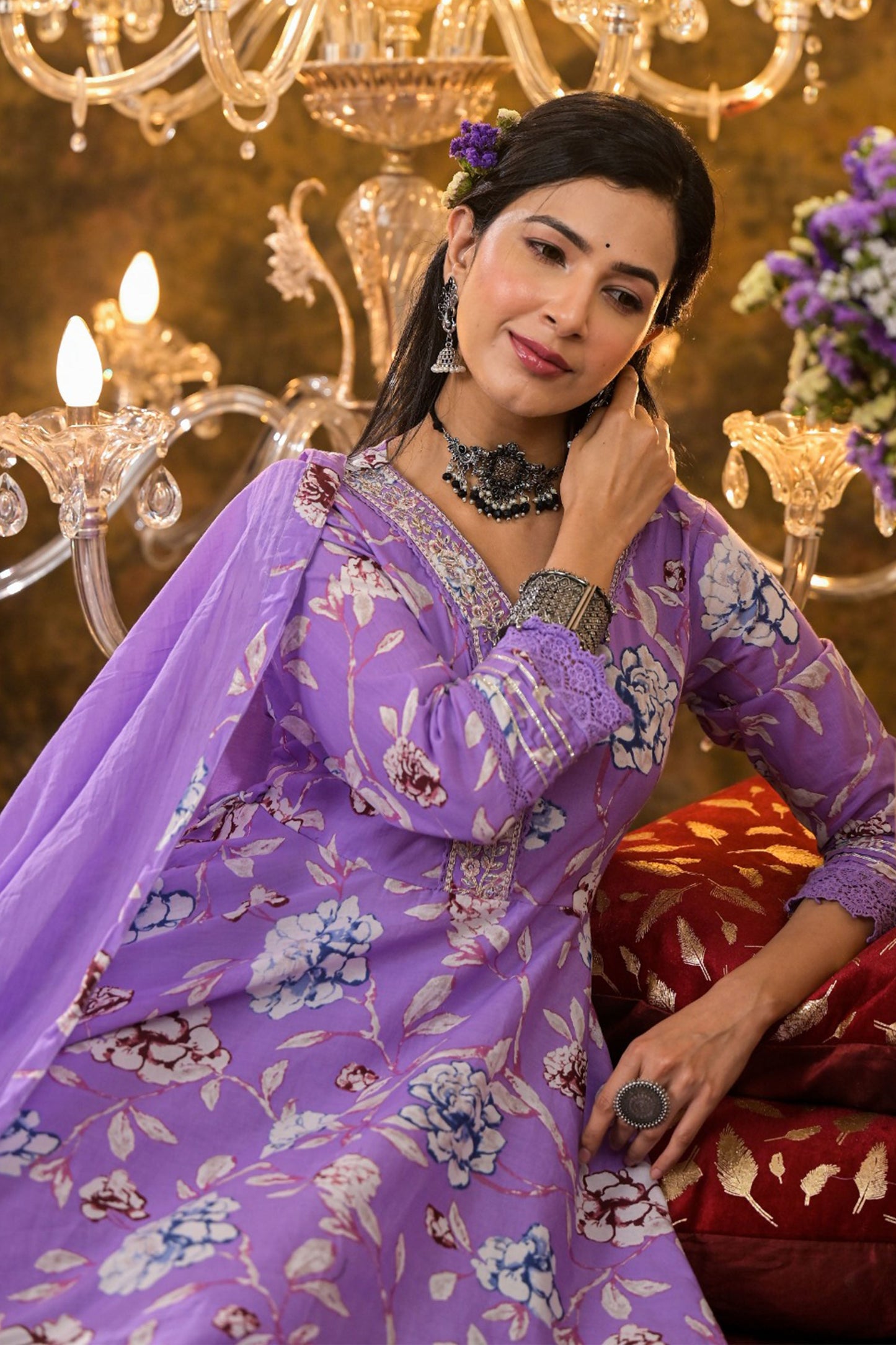 Floral Print Anarkali Suits