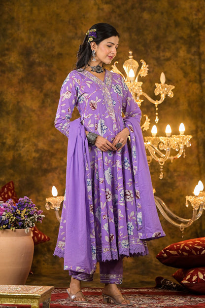 Floral Print Anarkali Suits