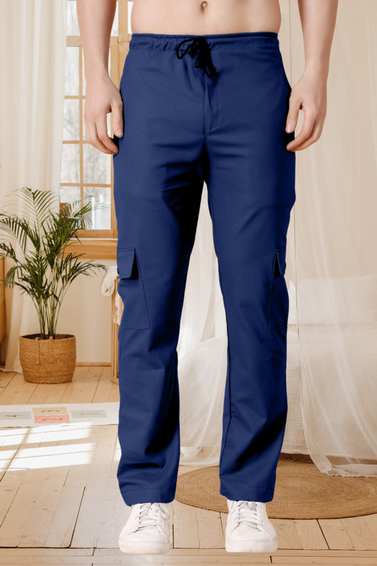 Navy Stretch Cargo Pants