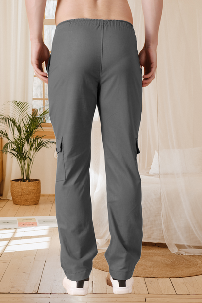 Dark Grey Stretch Cargo Pants