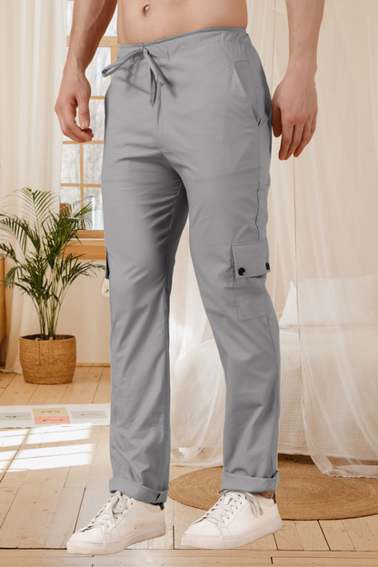 Light Grey Stretch Cargo Pants