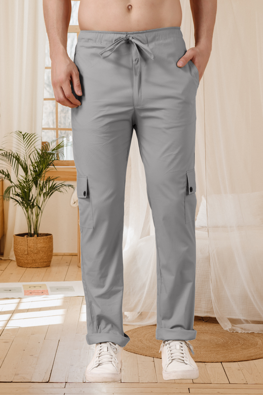 Light Grey Stretch Cargo Pants