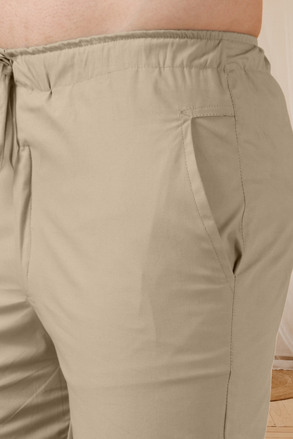 Cream Stretch Cargo Pants