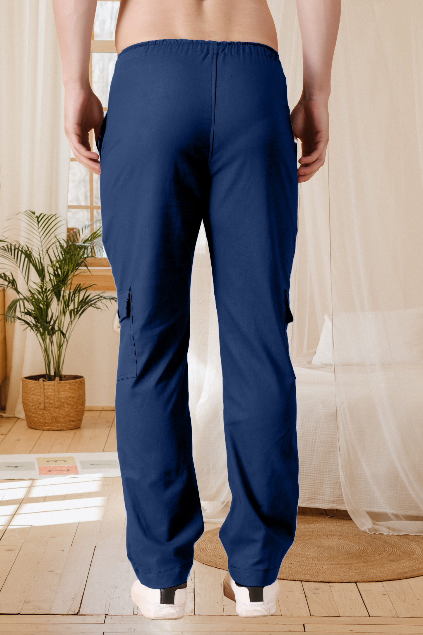 Navy Stretch Cargo Pants