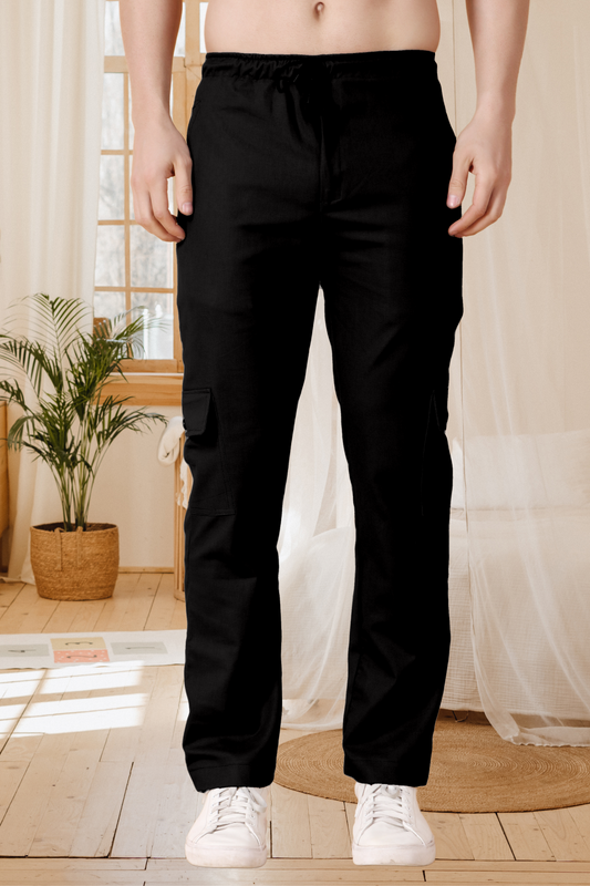 Black Stretch Cargo Pants