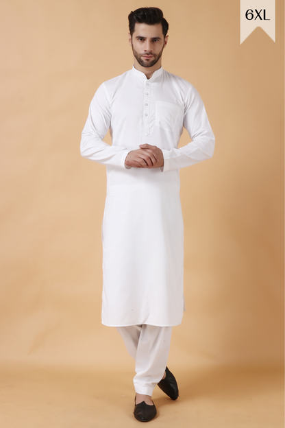 Solid Subtle Cotton Pathani Kurta