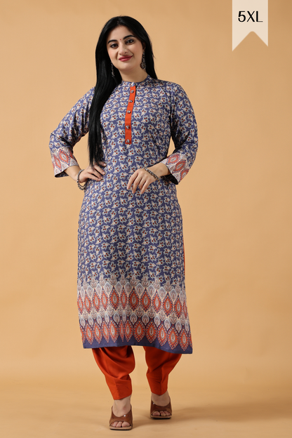 Spring Violet Bordered Kurta Set