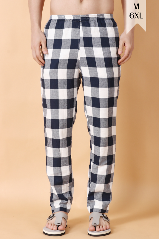 Navy Checked Woollen Pajama