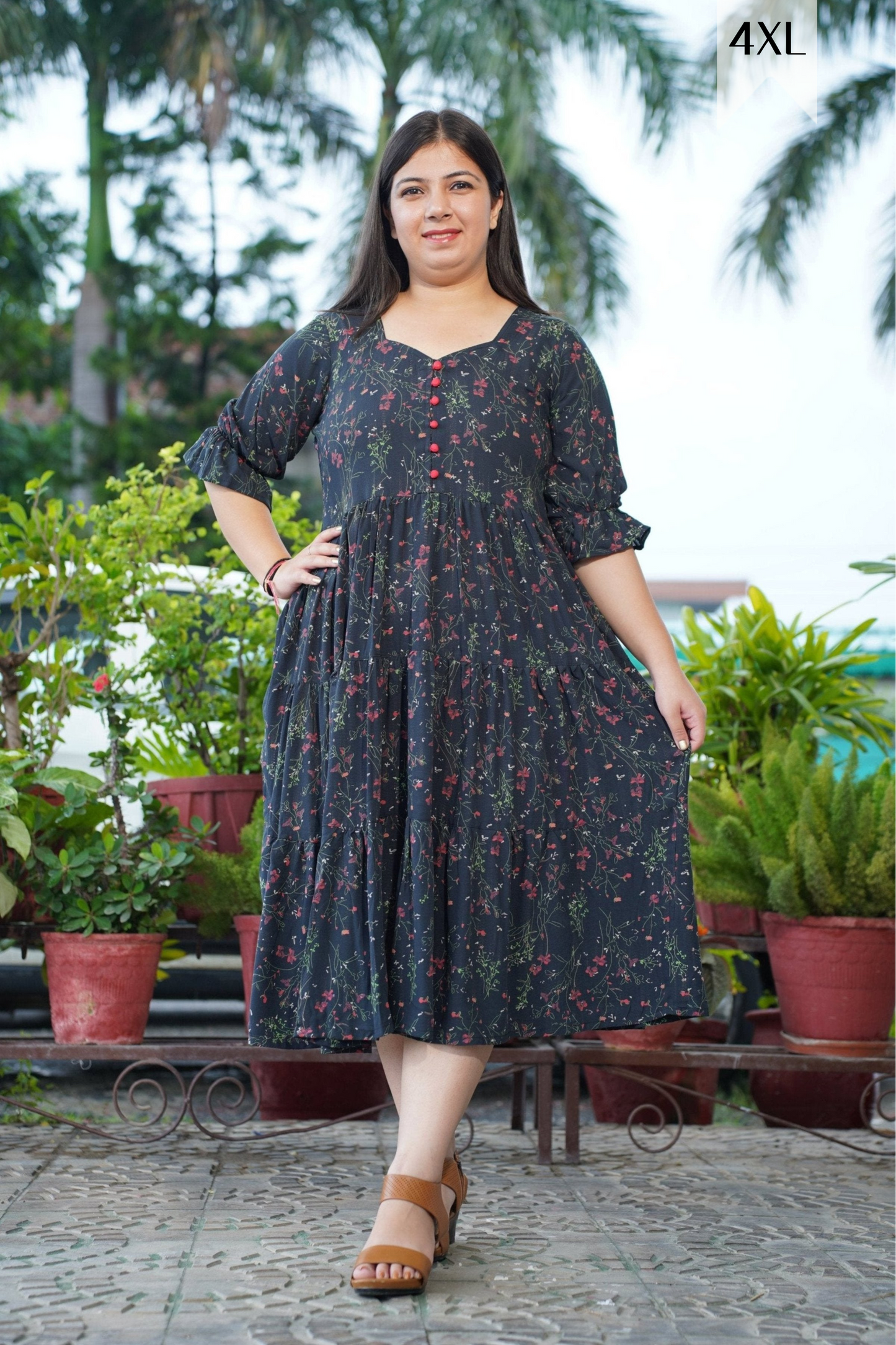 Noir Garden Floral Dress