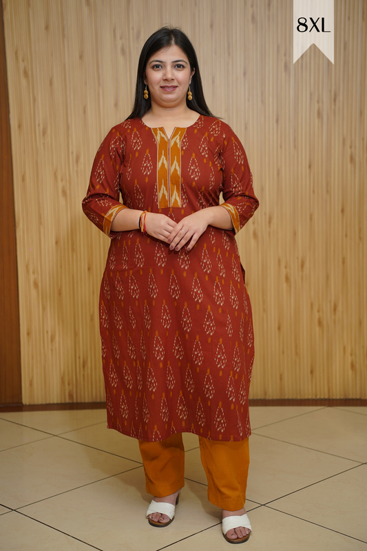 Terracota Ajrakh Cotton Kurta