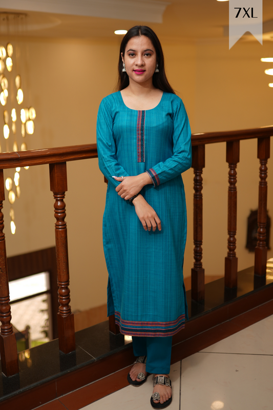 Teal Green Woollen Kurta Set