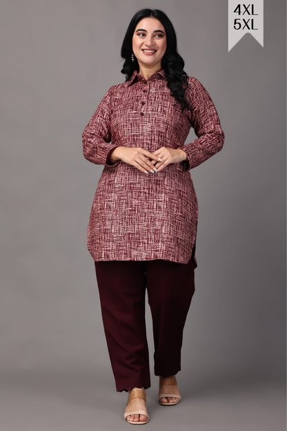 Merlot Embrace Woollen Short Kurta