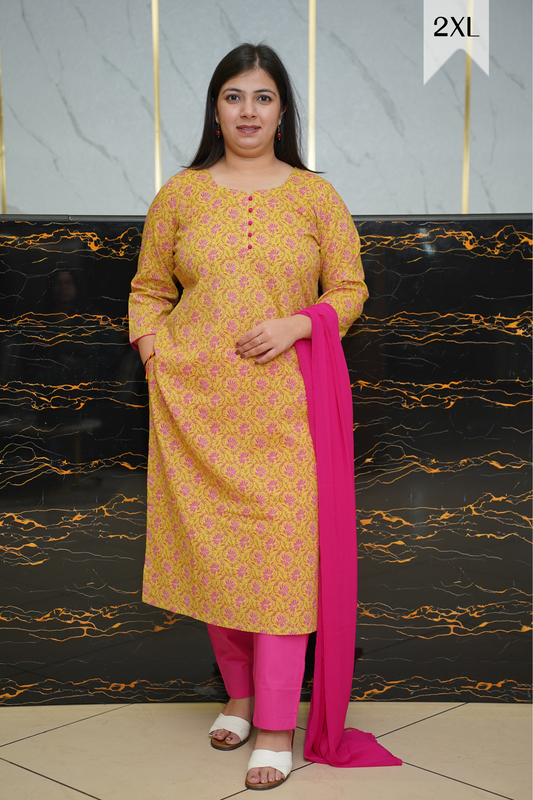 Sunset Hues Kalamkari Suit Set