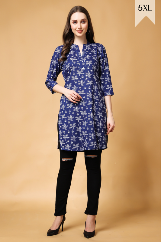 Palmy Indigo Cotton Short Kurta