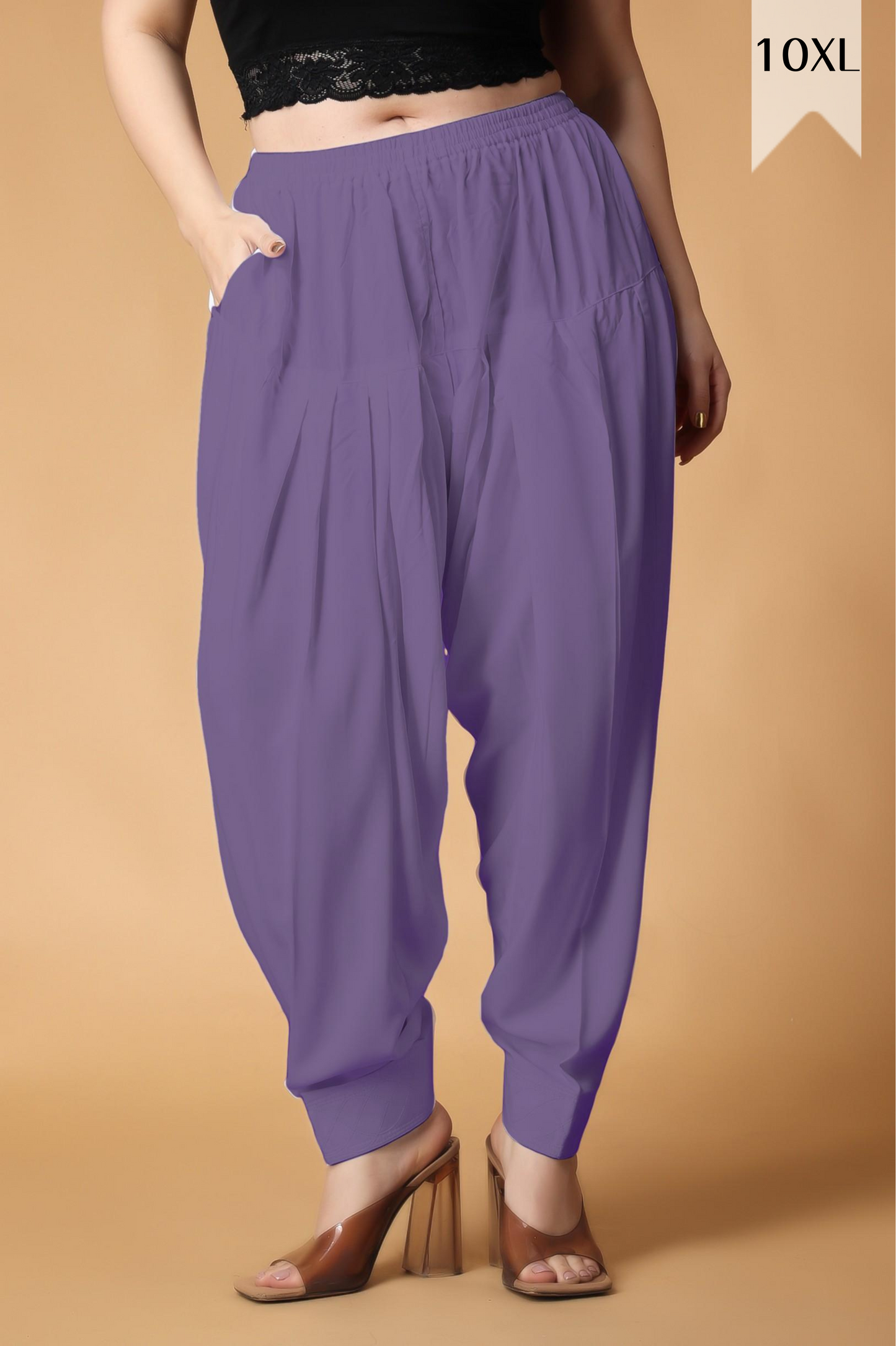 Violet Pleated Cotton Salwar