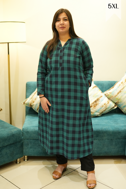 Teal Tapestry Woollen Kurta