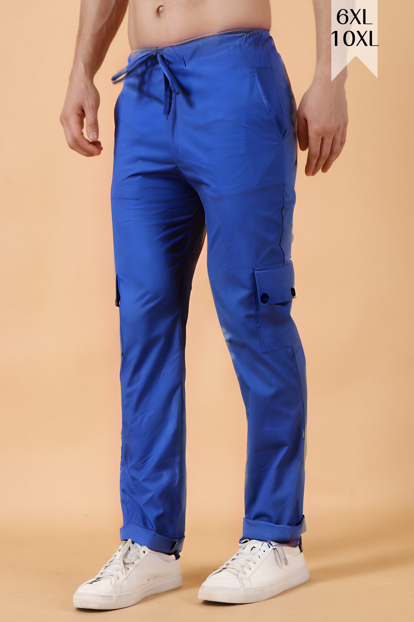 Royal Blue Cotton Cargo Pants