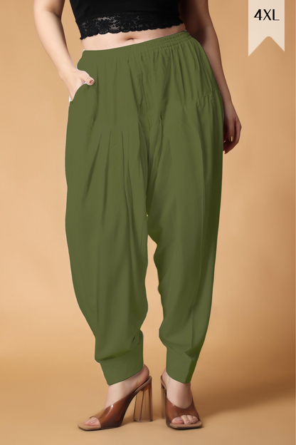 Pickle Green Pleated Cotton Salwar