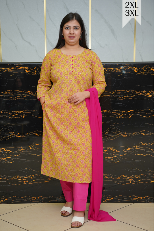 Sunset Hues Kalamkari Suit Set