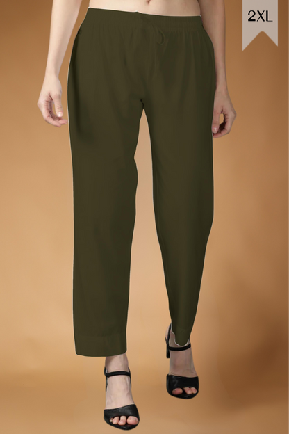 Army Green Rayon Kurti Pant