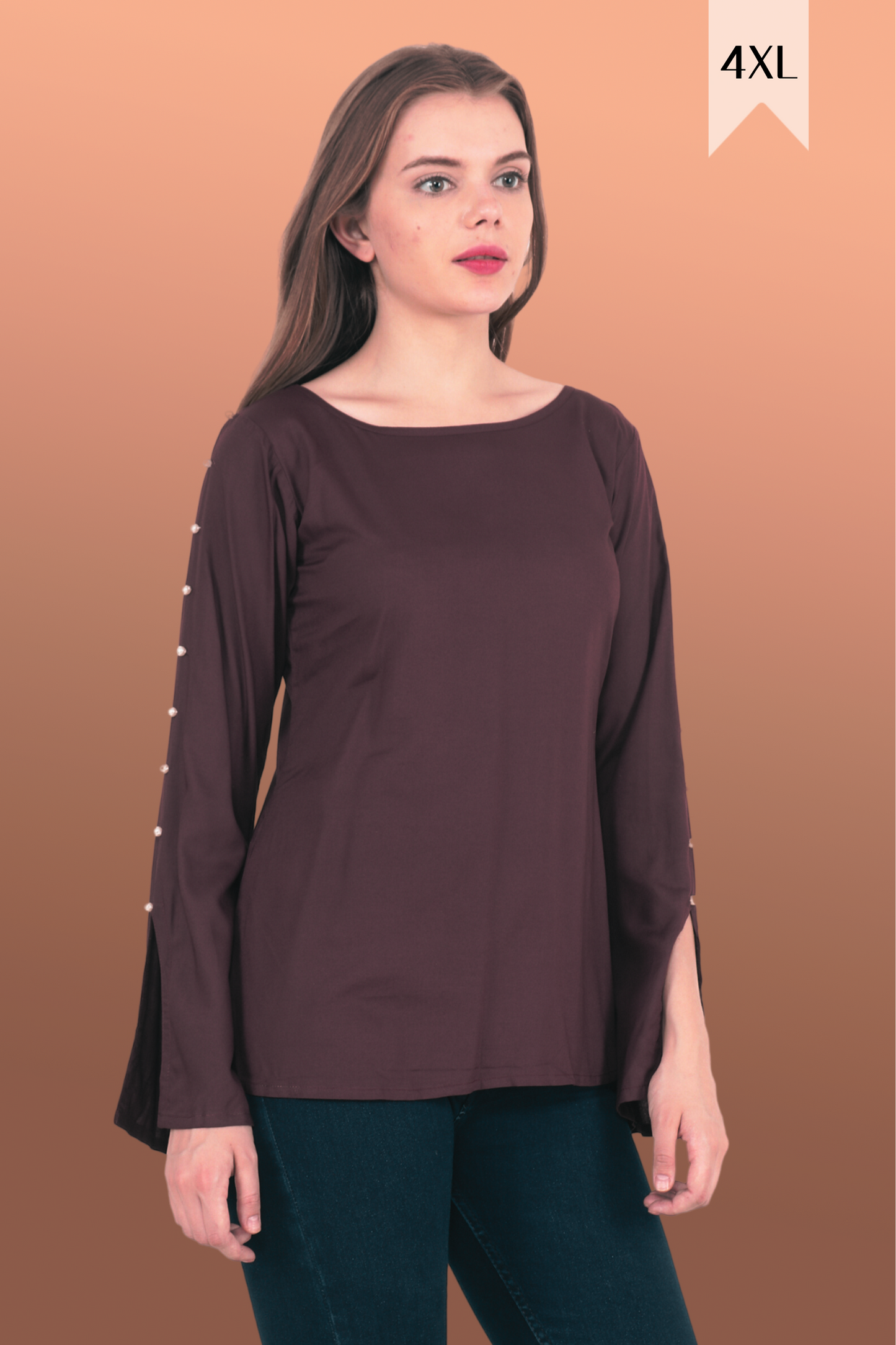 Coffee Pearl Sleeved Top