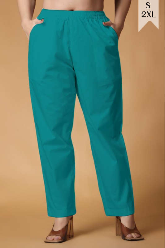 Sky Blue Cotton Kurti Pant