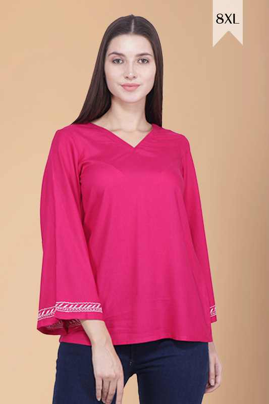 Pink Sleek Embroidered Top